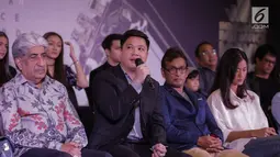 Deputy Director Programming SCTV, David Suwarto memberi paparan dalam konferensi pers Indonesia Box Office Movie Awards (IBOMA) 2018 di SCTV Tower, Jakarta, Rabu (14/3). (Liputan6.com/Faizal Fanani)