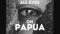 Tagar All Eyes on Papua Menggema di Media Sosial. Soroti Soal Penyerobotan Hutan Adat.&nbsp; foto: Twitter @ibebrumbrapuk