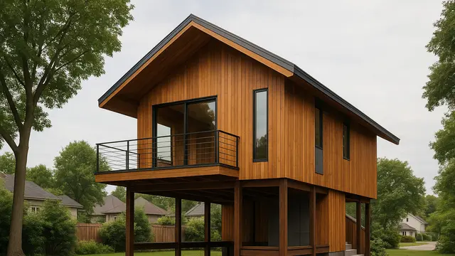 Fasad Rumah Kayu Unik 2025