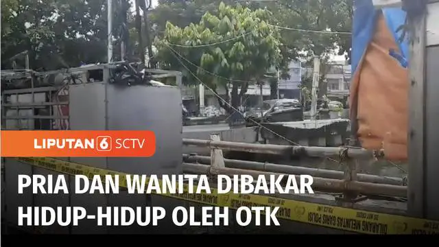 Seorang pria dan seorang wanita dibakar hidup-hidup oleh orang tak dikenal di pinggir aliran kali Fajar Angke, Pejagalan, Penjaringan, Jakarta Utara, Rabu (04/01) malam. Salah satu korban tewas, satu lainnya dalam kondisi kritis.