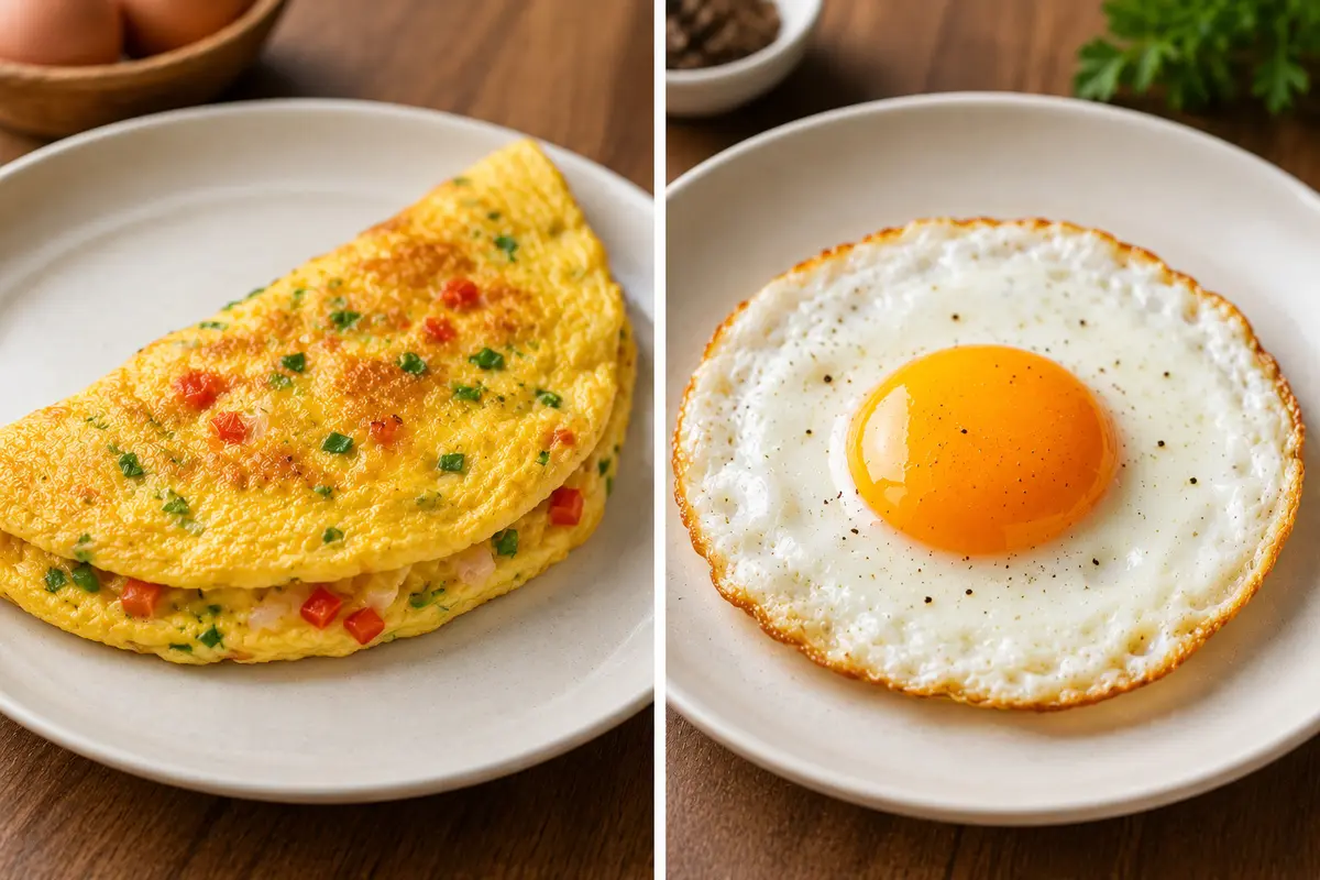 Telur dadar dan ceplok. (Foto: Ilustrasi AI)