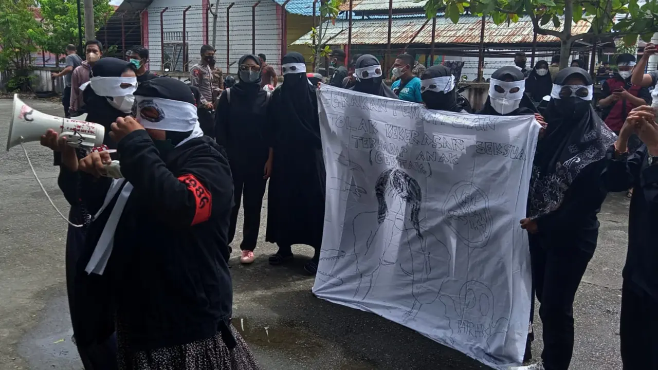 Aksi mengusut kekerasan seksual terhadap anak di Polres Aceh Barat (Liputan6.com/Ist)