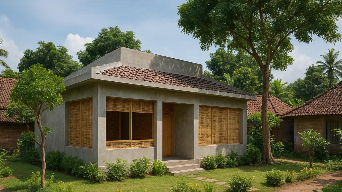 7 Gambar Rumah Beton Minimalis di Tengah Perkampungan Tradisional