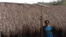 Warga berpose di smaping Lampu Tenaga Surya Hemat Energi (LTSHE) yang terpasang di desa terpencil Papua. Pada 2017 Kementrian ESDM telah membagikan paket LTSHE untuk 79.564 rumah di 1.027 desa. (Liputan6.com/HO/Hadi M Djuraid)