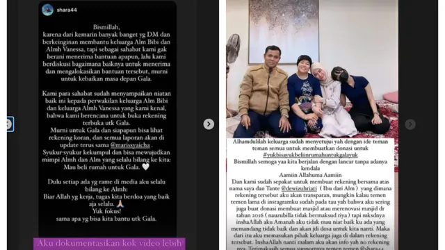 Sahabat segera mewujudkan impian Vanessa Angel dan Bibi Andriansyah agar bisa membelikan rumah untuk Gala Sky. (instagram.com/marissyaicha)