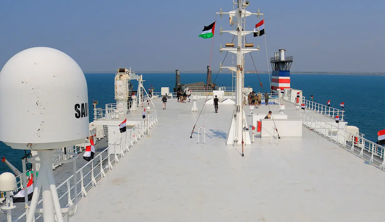 Hal ini dipuji oleh kelompok Houthi sebagai piala dalam perjuangan mereka dalam solidaritas terhadap rakyat Palestina yang ditindas Israel. (AFP)