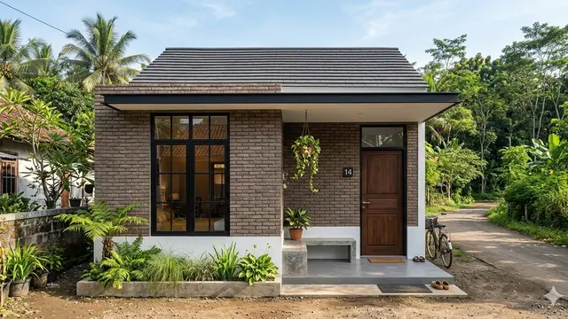 Inspirasi Gambar Rumah Minimalis Dinding Keramik di Desa