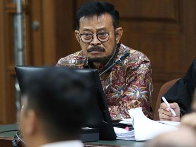 Terdakwa kasus pemerasan dan gratifikasi Syahrul Yasin Limpo menjalani sidang lanjutan di Pengadilan Tipikor, Jakarta, Senin (13/5/2024). (Liputan6.com/Herman Zakharia)