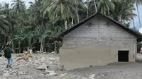 Seunit rumah yang terendam lumpur akibat banjir bandang di desa Poi, Sigi pada pertengahan Mei tahun 2020 lalu. (Foto: Liputan6.com/ Heri Susanto).