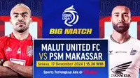 Link Siaran Langsung BRi Liga 1 Big Match: Malut United vs PSM Makassar di Vidio.com. (sumber: doc.vidio.com)