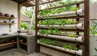 7 Ide Kebun Sayur Vertikal dari Paralon Bekas di Dapur Terbuka, Hemat Tempat dan Mudah Dibuat