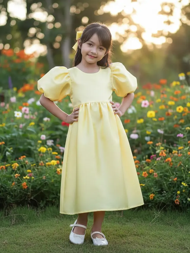 Model Dress Anak Bahan Satin (Foto: Gemini AI)