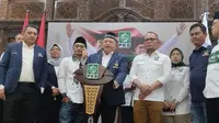 Sekretaris Jenderal (Sekjen) Partai NasDem Hermawi Taslim usai Rapat Konsolidasi PKB-NasDem di Kantor DPP PKB, Cikini, Jakarta Pusat, Rabu (13/9/2023). (Liputan6.com/Winda Nelfira).