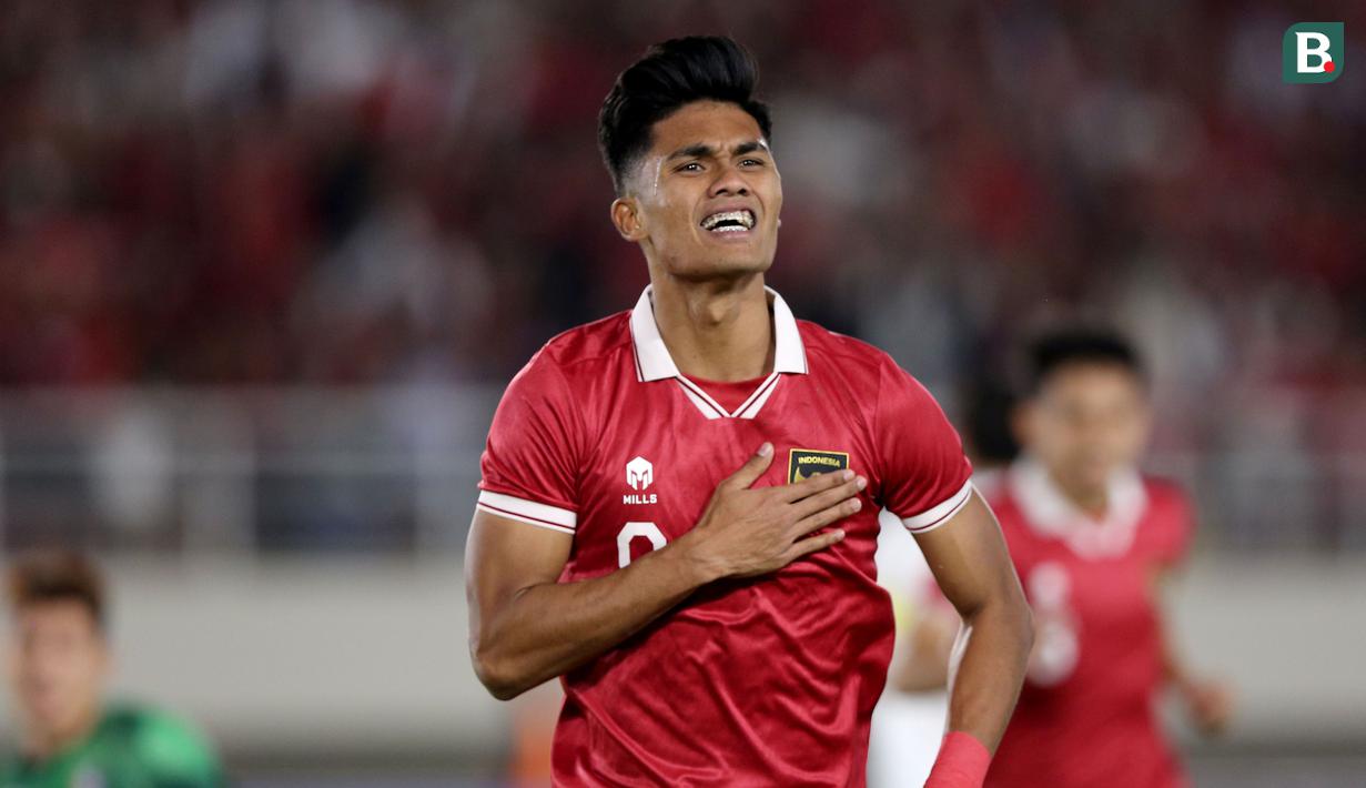 <p>Pemain Timnas Indonesia U-23, Ramadhan Sananta, melakukan selebrasi setelah mencetak gol ke gawang Timnas Chinese Taipe U-23 dalam pertandingan&nbsp;Grup K Kualifikasi Piala Asia U-23 2024 yang berlangsung di Stadion Manahan, Solo, Sabtu (9/9/2023). (Bola.com/Arief Bagus Prasetiyo)</p>