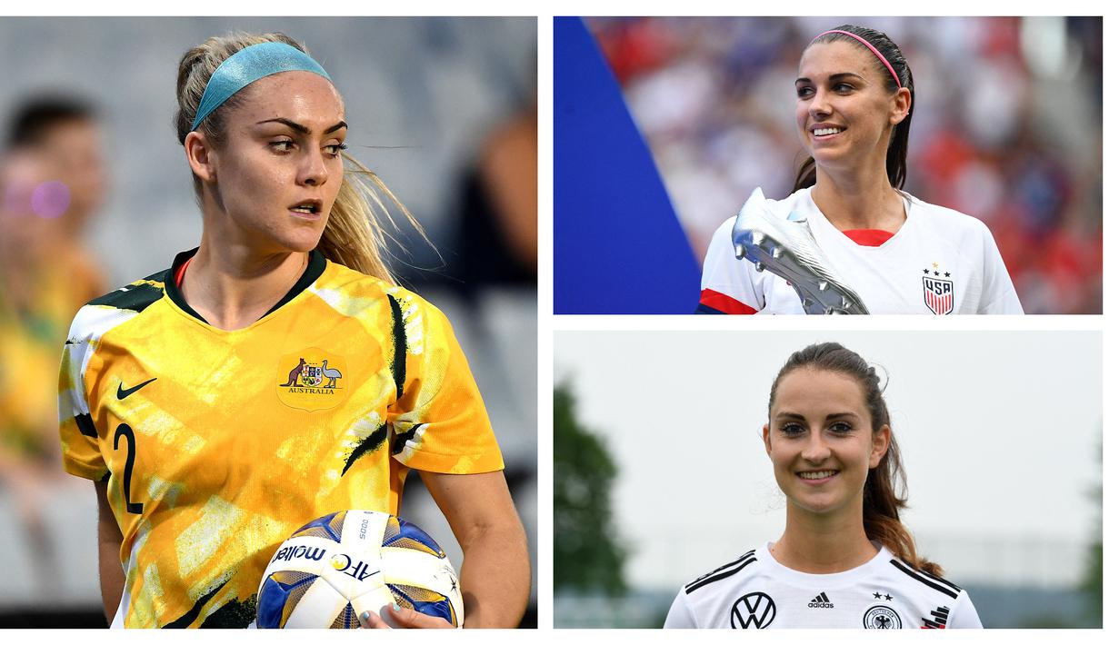 Piala Dunia Wanita FIFA 2019 telah dihelat dua tahun lalu di Prancis dengan Amerika Serikat tampil sebagai kampiun. Turnamen tersebut tentu saja telah meninggalkan kesan tersendiri, seperti paras cantik para pelakonnya. Berikut 7 di antaranya. (Kolase Foto AFP)