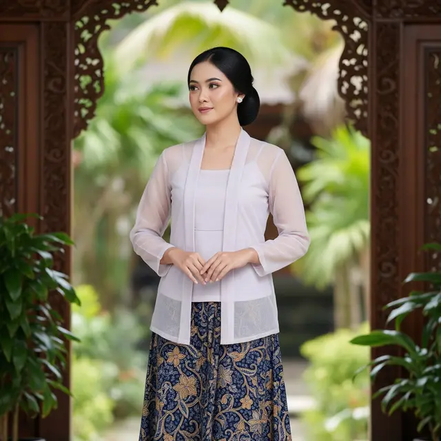 Model Kebaya Simpel dengan Rok Batik A-Line di 2025