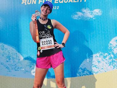 Melalui akun Instagram, Nia Ramadhani memang kerap mengunggah momen saat berolahraga. Marathon menjadi salah satu cabang olahraga yang tengah ia gandrungi. (Liputan6.com/IG/@ramadhaniabakrie)