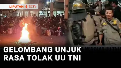 VIDEO: Tolak UU TNI, Mahasiswa Bertahan hingga Malam di DPRD DIY