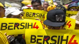 Aksi demo ini diprakarsai kelompok aliansi pro-reformasi, Bersih dijadwalkan berlangsung hari ini dan Minggu, 30 Agustus. Demikian seperti dilansir Reuters, Sabtu (29/8/2015). (Reuters/ Athit Perawongmetha)