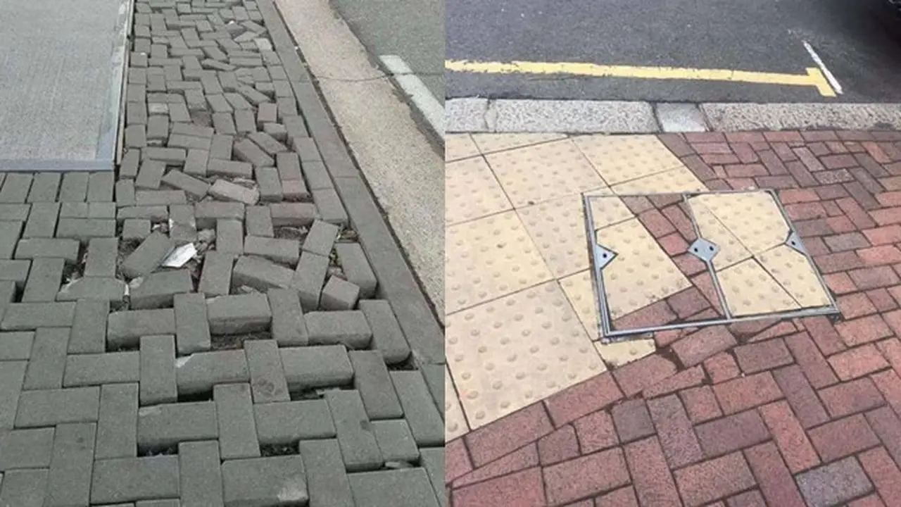 6 Potret Paving di Trotoar Jalan Ini Nyeleneh, Bikin Geleng Kepala