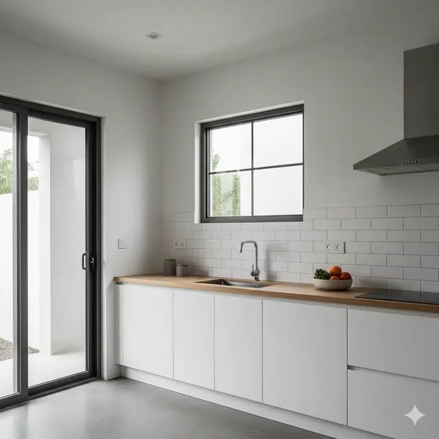 Model Jendela Dapur Aluminium Rumah Minimalis (Foto: Gemini AI)