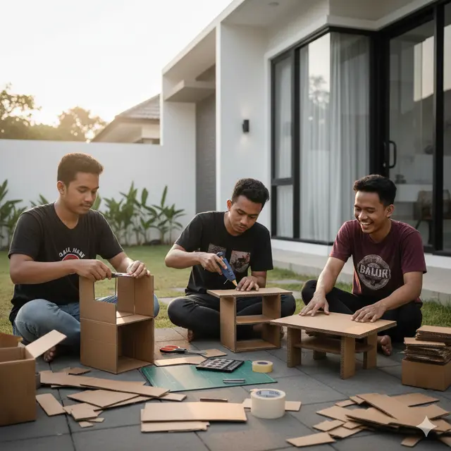 kreasi dari kardus bekas