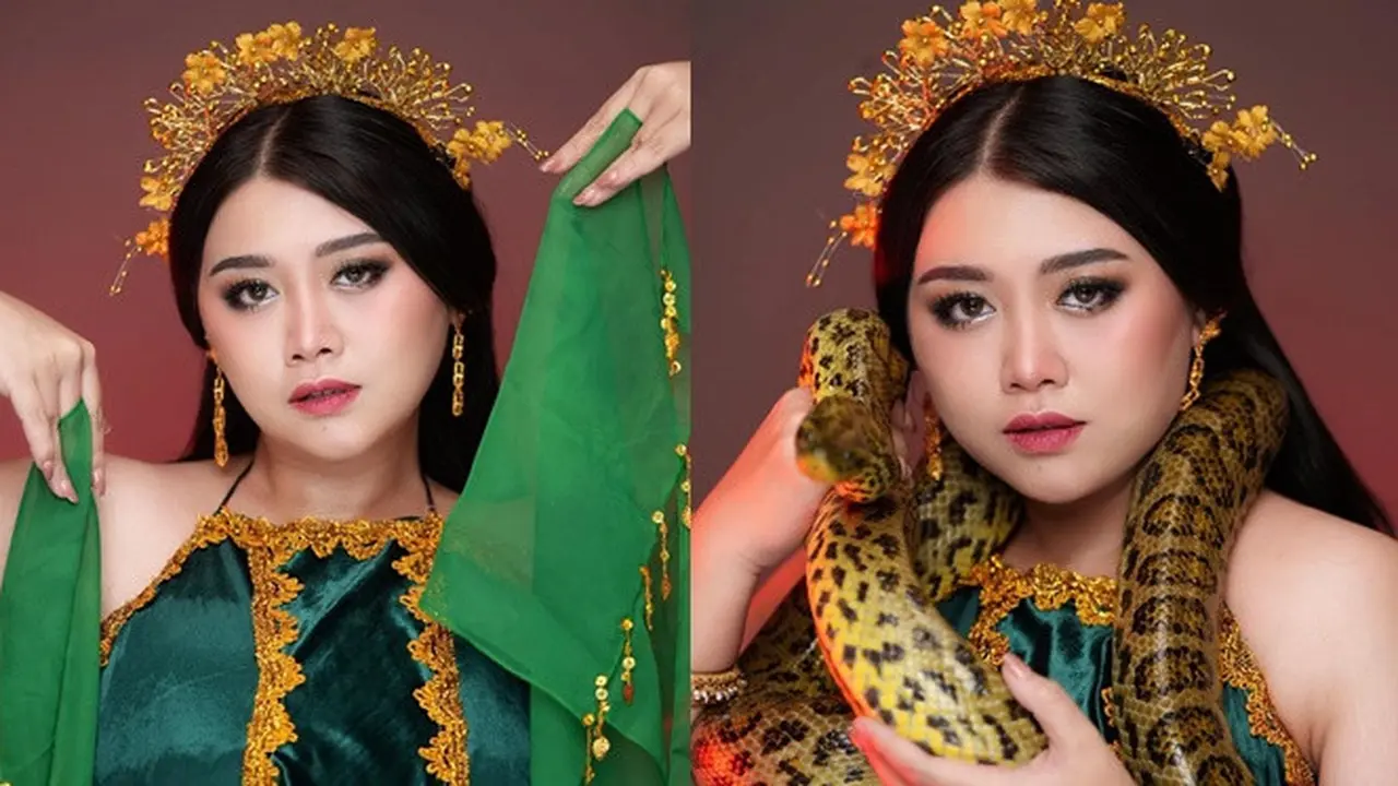 6 Potret Clarissa Putri Parodikan Badarawuhi Pakai Ular Sungguhan, Tuai Pujian