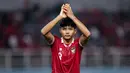 <p>Selebrasi pemain Timnas Indonesia U-17, Arkhan Kaka setelah bermain Imbang 1-1 dengan Timnas Panama U-17 pada laga kedua Grup A Piala Dunia U-17 2023 di Stadion Gelora Bung Tomo (GBT), Surabaya, Senin (13/11/2023). (Bola.com/Bagaskara Lazuardi)</p>
