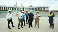 Menteri BUMN, Erick Thohir mengatakan, saat ini Proyek Lapangan Upacara dan Istana Negara yang dibangun secara KSO oleh PT PP dan Wijaya Karya telah berprogres hingga 77,9% (dok: KBUMN)