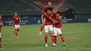 Pemain Timnas Indonesia Elkan Baggott (kedua kanan) merayakan bersama rekan-rekan setimnya usai mencetak gol ke gawang Nepal pada laga terakhir Grup A kualifikasi Piala Asia 2023 di Stadion Jaber Al Ahmad, Kuwait, Rabu (15/6/2022). Timnas Indonesia berhasil lolos ke Piala Asia 2023 usai kalahkan Nepal 7-0. (Dok. PSSI)