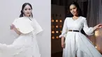 Gigi Gitawa sekilas mirip dengan Nagita Slavina. Keduanya sama-sama memiliki garis wajah bak pinang di belah dua. Saat sama-sama pakai busana putih, keduanya terlihat seperti saudara kembar. (Liputan6.com/IG/gitagut/raffinagita1717)