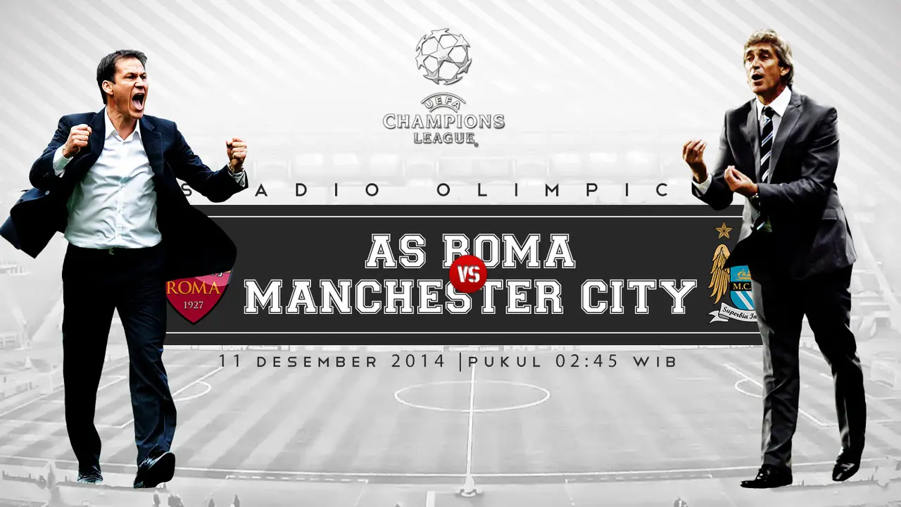 Prediksi AS Roma vs Manchester City (Liputan6.com/Yoshiro)