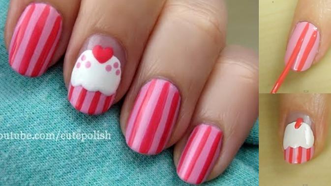  Tutorial  DIY Cupcake Lucu  Di Kuku  Jari Anda Beauty 