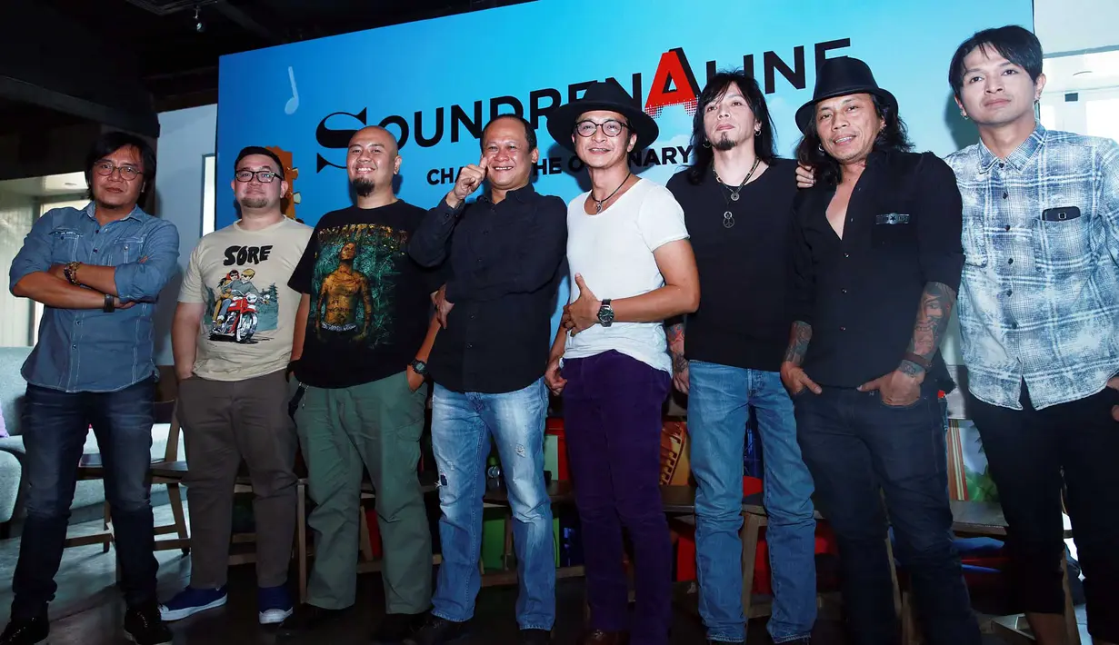 Ari Lasso, Band Sore, Andy Rif, Jikun Rif, Maggy Rif, dan musisi ternama lainnya di temui diacara soundrenaline talk show kick off. (Deki Prayoga/Bintang.com)