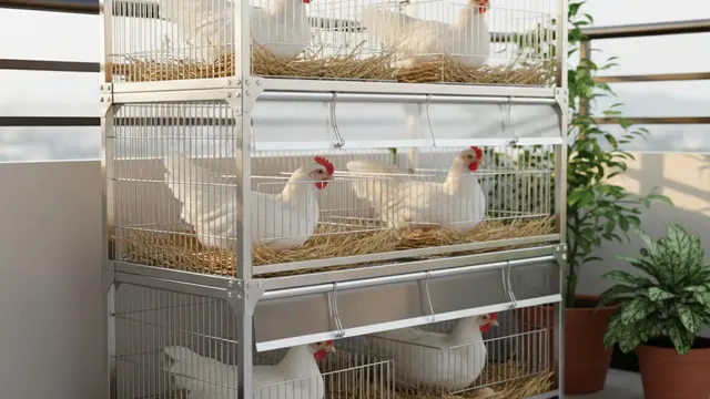 Model Kandang Ayam untuk 5 Ekor di Rumah Kecil. AI