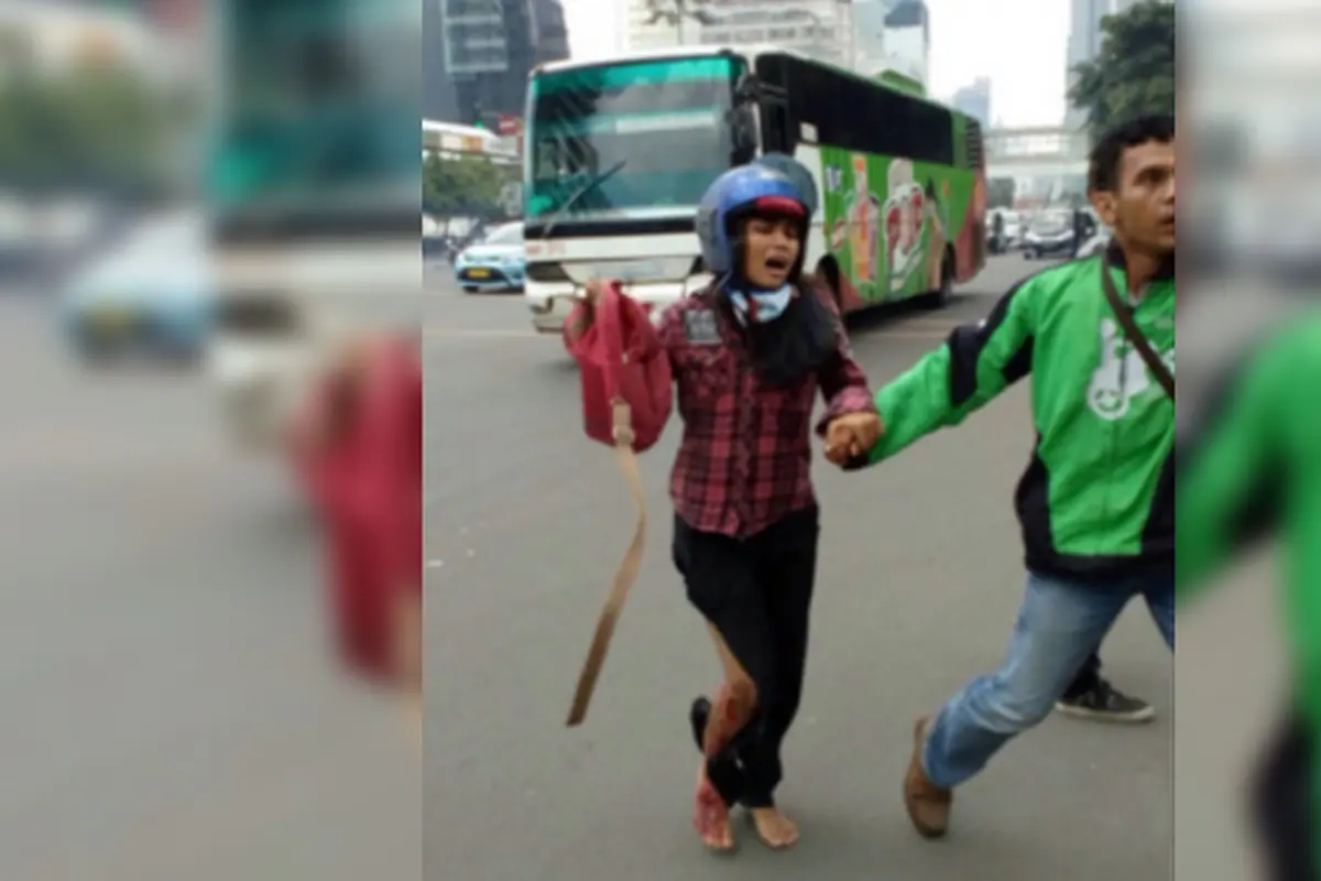 Aksi Heroik Gojek Driver Selamatkan Korban Bom Sarinah