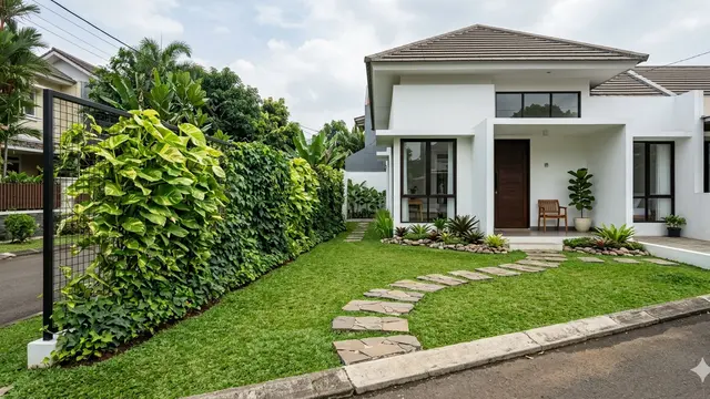 Ide Desain Halaman Rumah dengan Tanaman Rambat Biar Jadi Taman Tersembunyi. Gemini