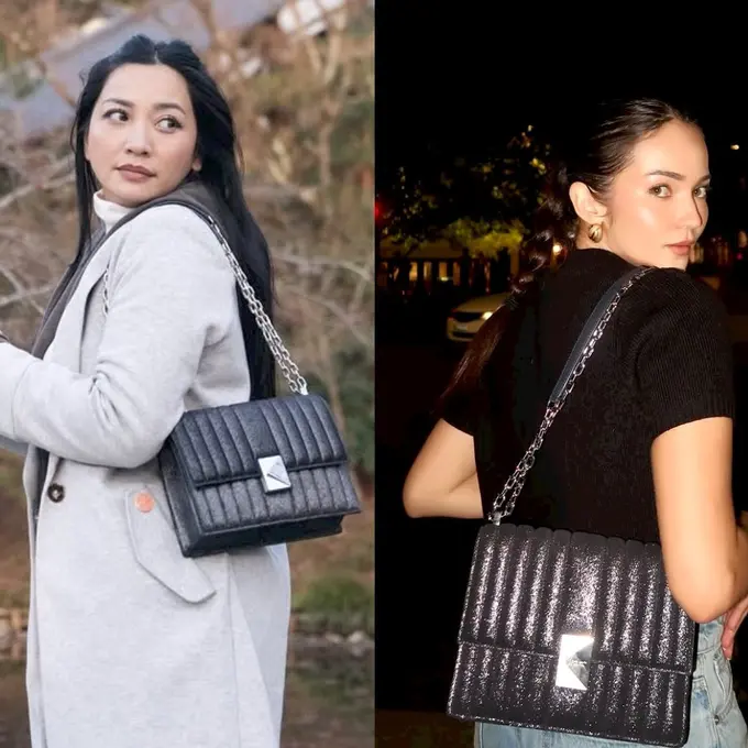 Bestie Goals! Intip Beda Gaya Liburan Enzy Storia dan Hesti Purwadinata dengan Tas Kate Spade yang Sama