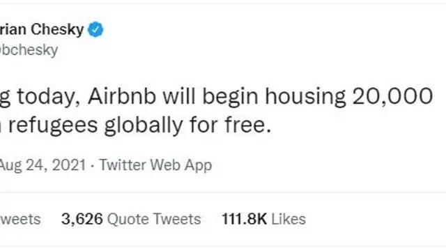 Airbnb Siap Beri Tempat Penampungan Gratis Bagi 20 Ribu Pengungsi Afghanistan