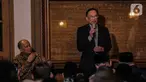 Mantan Wakil Perdana Menteri Malaysia, Datuk Sri Anwar Ibrahim memberikan tausiah pengalaman dengan almarhum Presiden ke-3 RI BJ Habibie di Patra Kuningan, Jakarta, Rabu (9/10/2019). (Liputan6.com/Faizal Fanani)