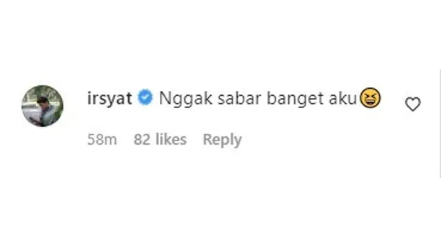Komentar Irsyad di akun Instagram @amandarawles