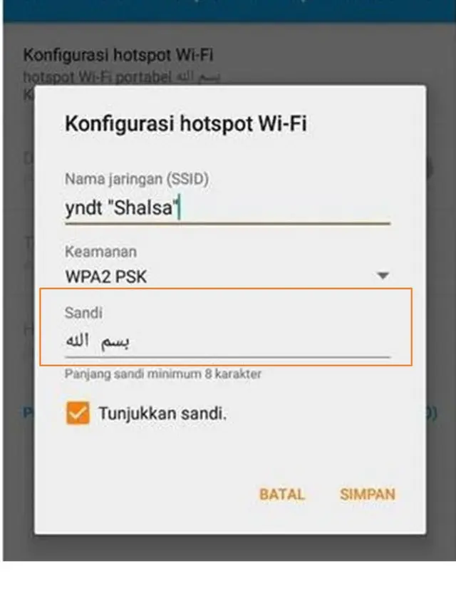 password wifi