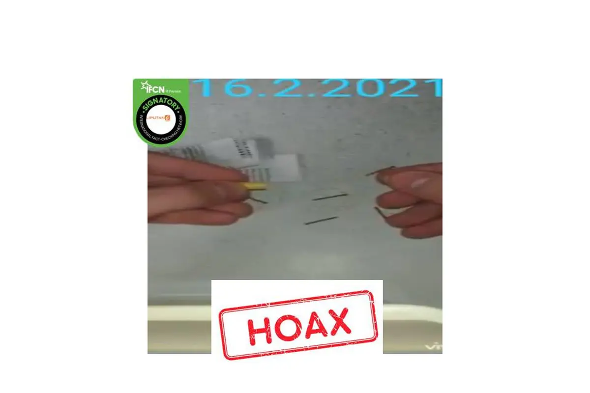 Tangkapan layar hoaks seputar obat
