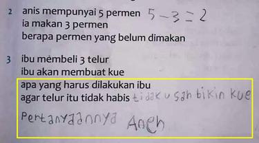 6 Jawaban Murid saat Mengerjakan Soal Matematika Ini Bikin Tepuk Jidat