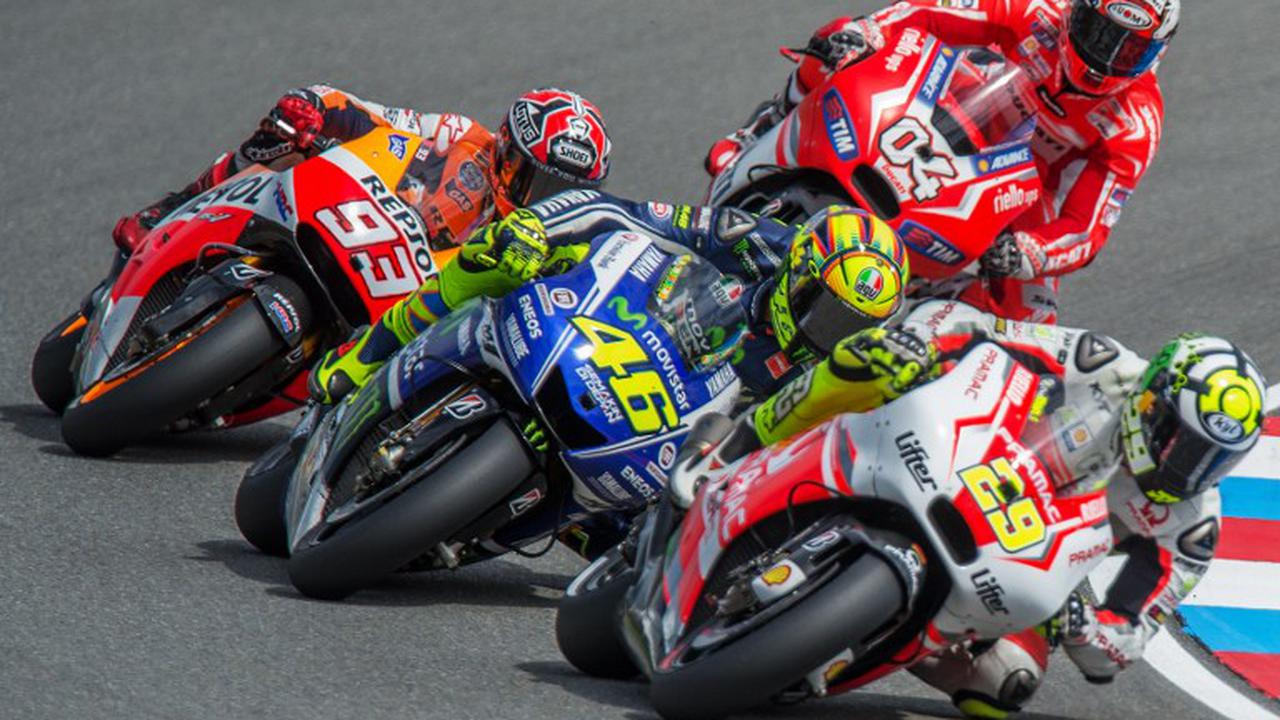 Andrea Iannone, Valentino Rossi, Marc Marquez, dan Andrea Dovizioso 