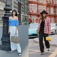 Tampil kasual, padu padan jaket jeans dan celana kulot putih ada Enzy Storia bisa jadi pilihan. @enzystoria.