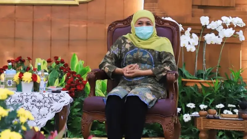 Gubernur Jatim  Khofifah Indar Parawansa. (Dian Kurniawan/Liputan6.com)