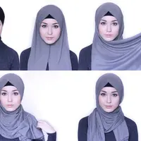 Ilustrasi kreasi hijab simpel. (via: YouTube)