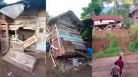 Kondisi rumah warga usai dirusak oleh kawanan gajah liar di Kabupaten Tanggamus, Lampung. Foto : (Istimewa).