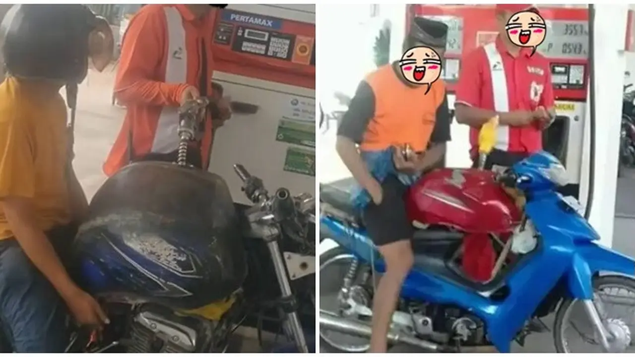 6 Potret Tangki Motor Nyeleneh Ini Bikin Petugas SPBU Jadi Tepuk Jidat